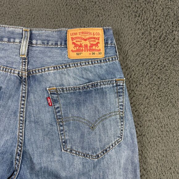 Levis 527 Jeans Mens 29x32 Blue Bootcut Light Wash Denim Pants Cowboy Western - Picture 14 of 16
